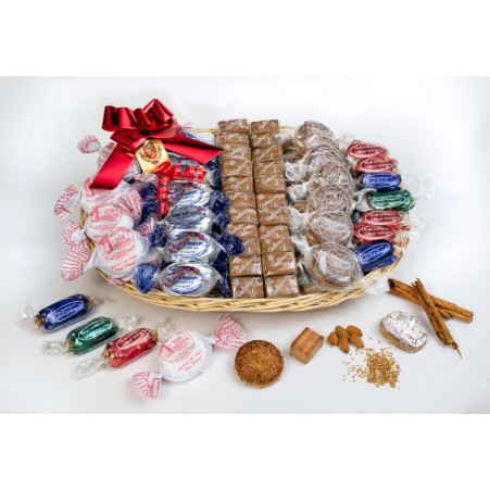 Cesta Géminis con dulces navideños tradicionales